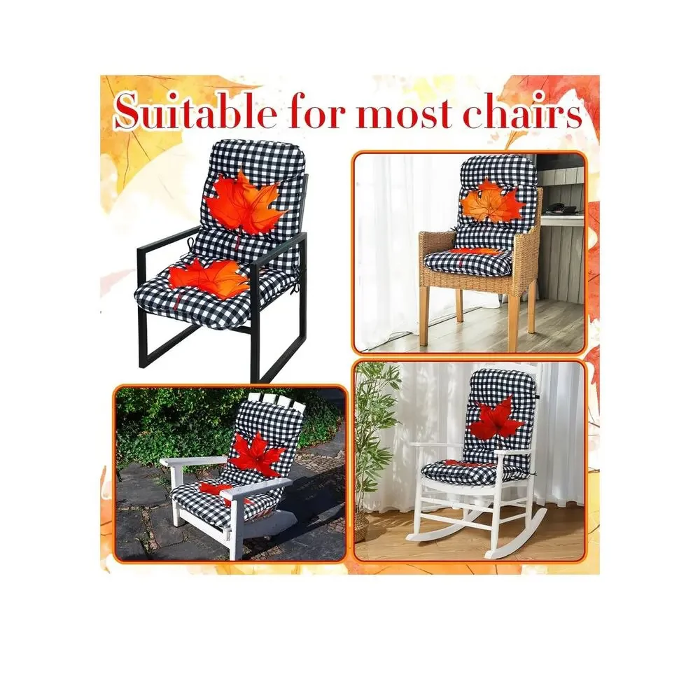 Chunful 4 Pcs Thanksgiving Large Fall Rocking Chair Cushions,